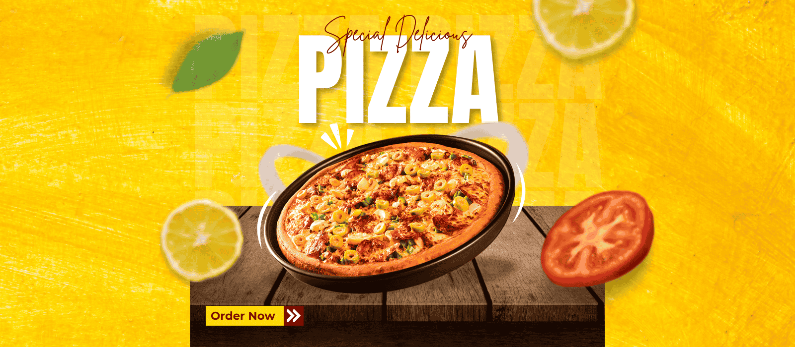 Yellow bold pizza